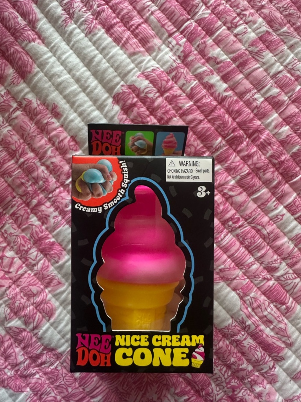 NeeDoh Nice Cream Cone Squishy Toy - Orange & Yellow